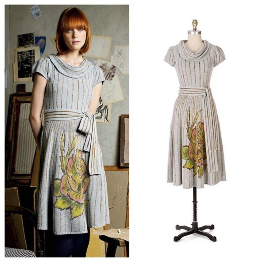- Anthropologie Sleeping on Snow Sweater  dress S/M